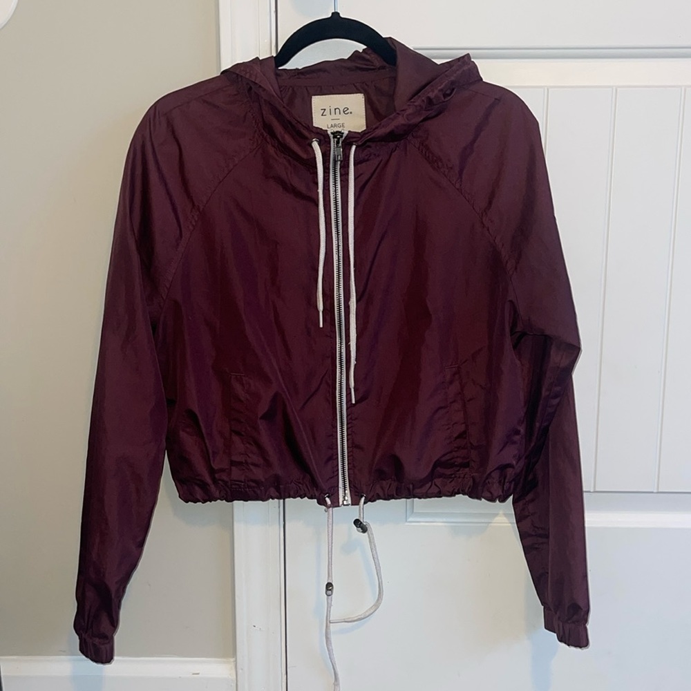 Zine crop windbreaker jacket